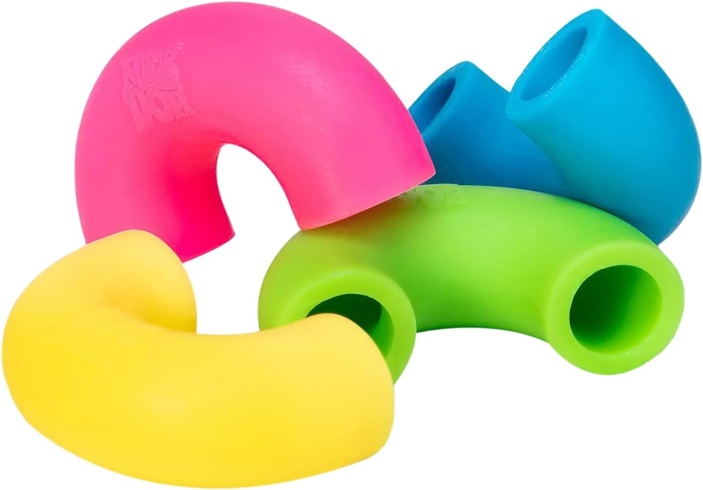 Schylling NeeDoh Mac ‘N- Squeeze - Sensory Squeeze Toy - Contains 4 Squishy Noodles - 3 Wide - Color May Vary (Pack of 1)