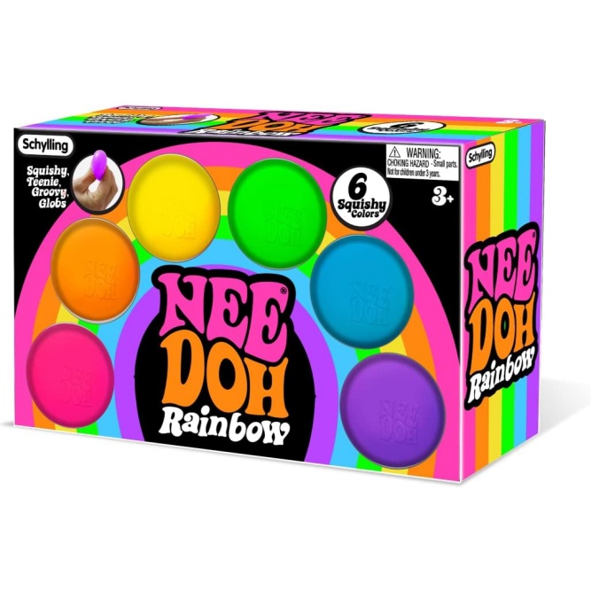 NeeDoh Rainboh Teenie - Mini Globs - 6 Pack