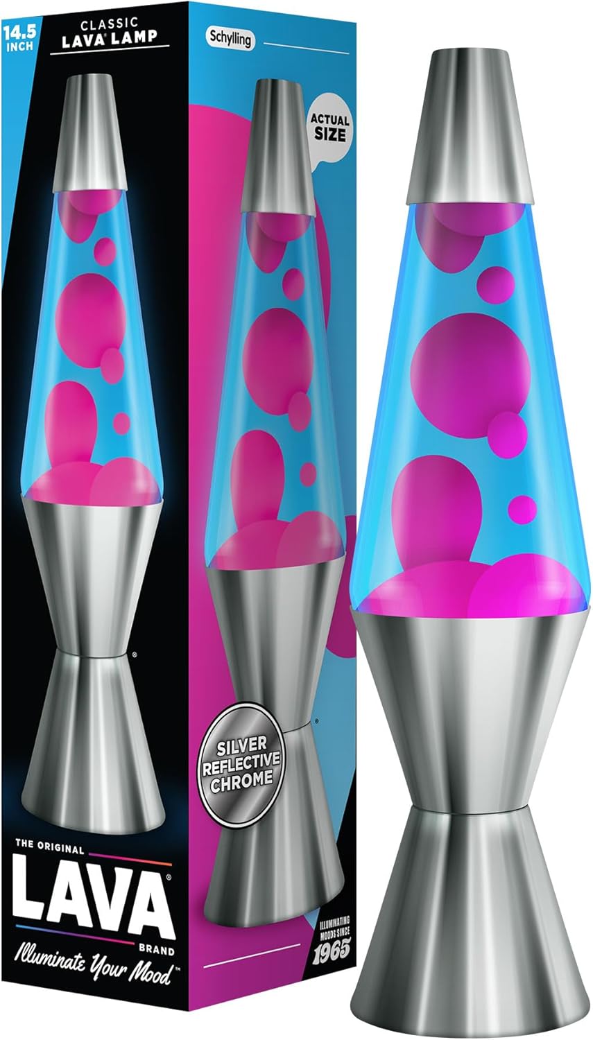 The Original Lava? Lamp - 14.5 Techno Chrome - Classic Liquid Motion Lamp - Pink Lava and Blue Liquid - Item #2097 (Amazon Exclusive)