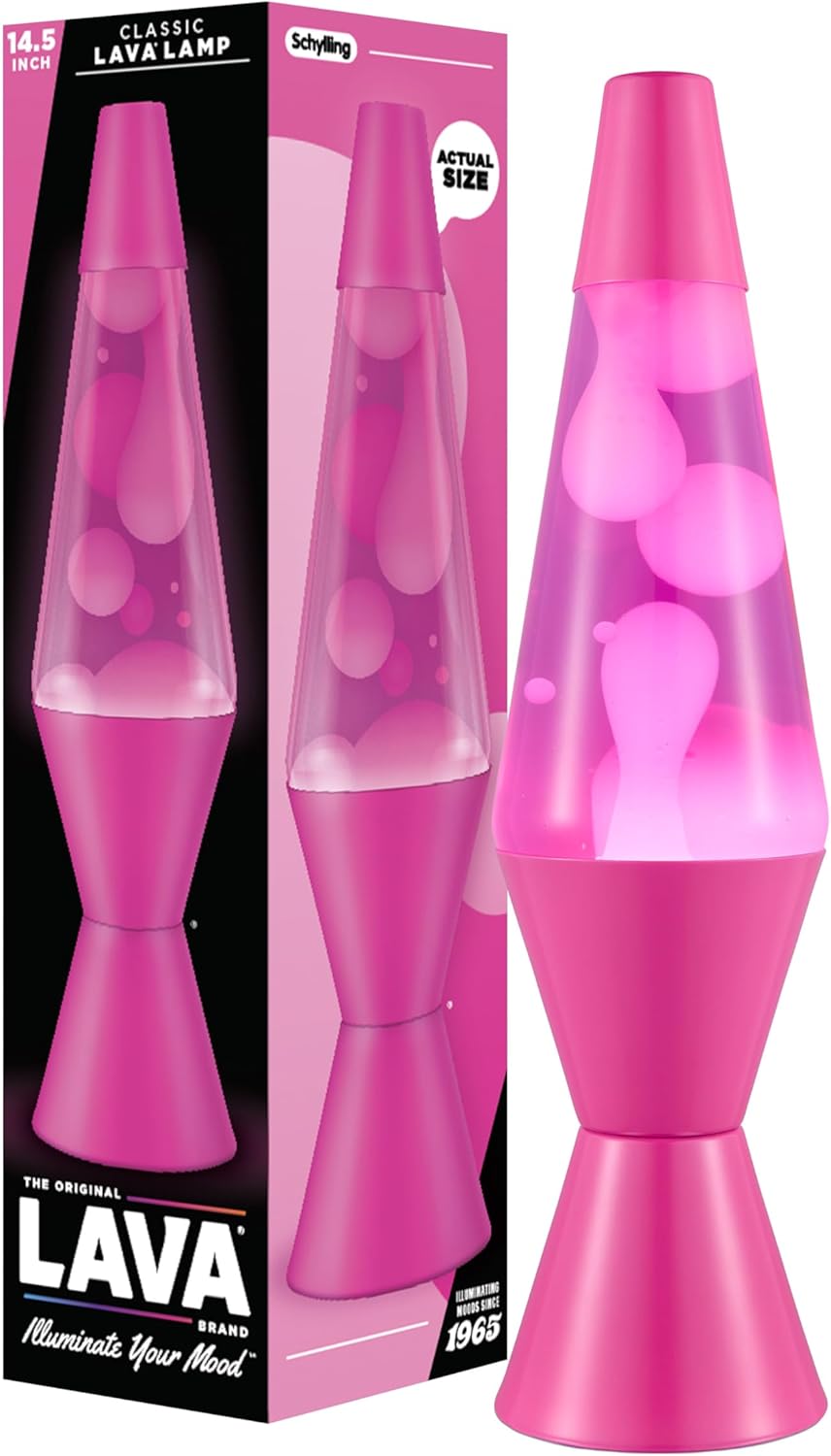 Lava The Original Lamp - New 14.5 Wild Pink ?C Classic Liquid Motion Lamp - White Wax and Pink Liquid - Item #2361 (Amazon Exclusive)