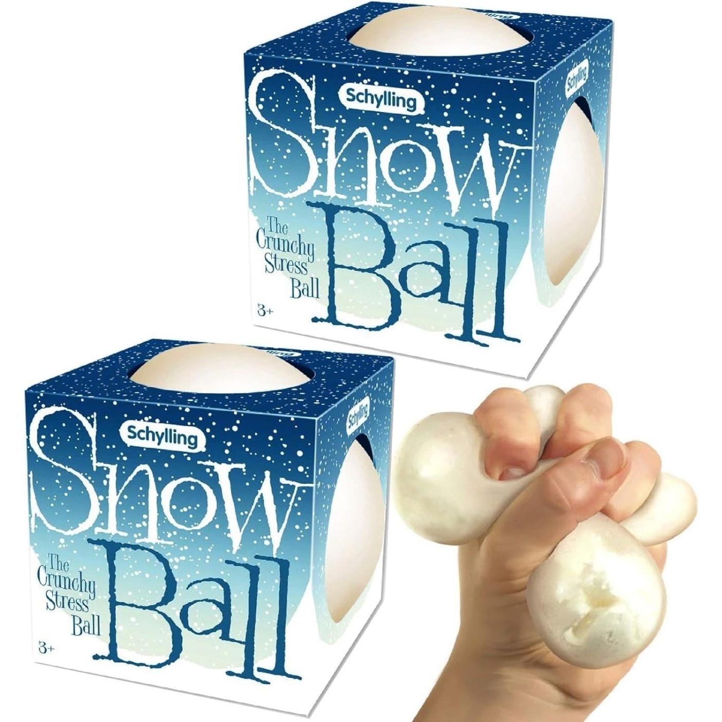 NeeDoh Snow Ball Stress Balls - Crunchy & Squishy - 2 Pack